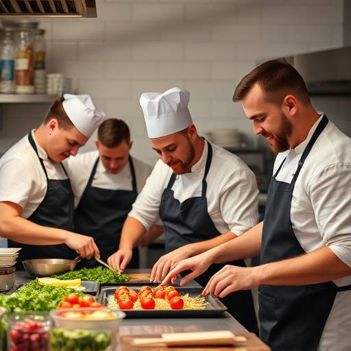 Il nostro team di cucina che lavora insieme con passione e dedizione