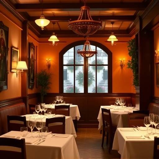 Interno accogliente della Trattoria del Sole con tavoli imbanditi e atmosfera calda.