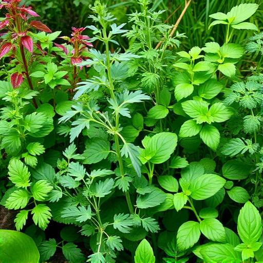 Un dettaglio delle erbe aromatiche fresche coltivate nel nostro giardino sul retro